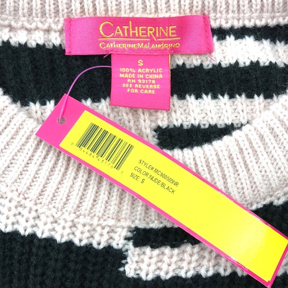 Catherine Malandrino Striped Crew Neck Sweater - Picture 2 of 3